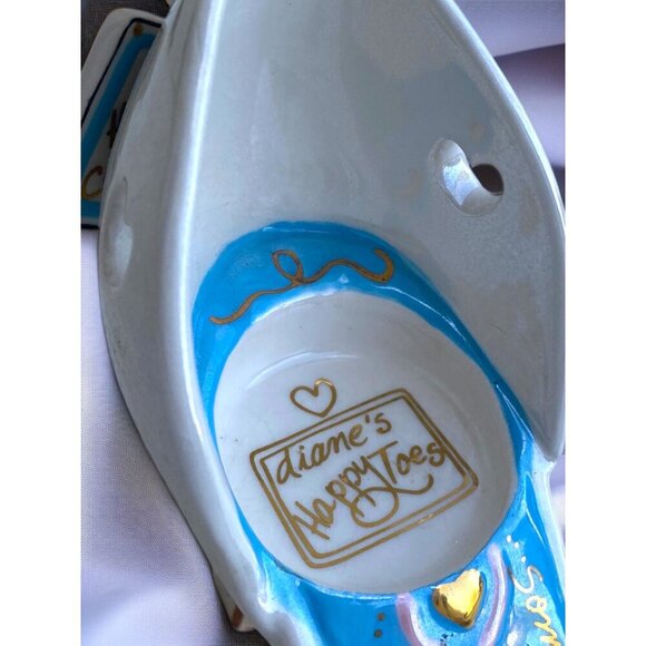 Here Comes the Bride Diane’s Happy Toes Votive Candle Porcelain Wedding 5" x 8" - Picture 5 of 16